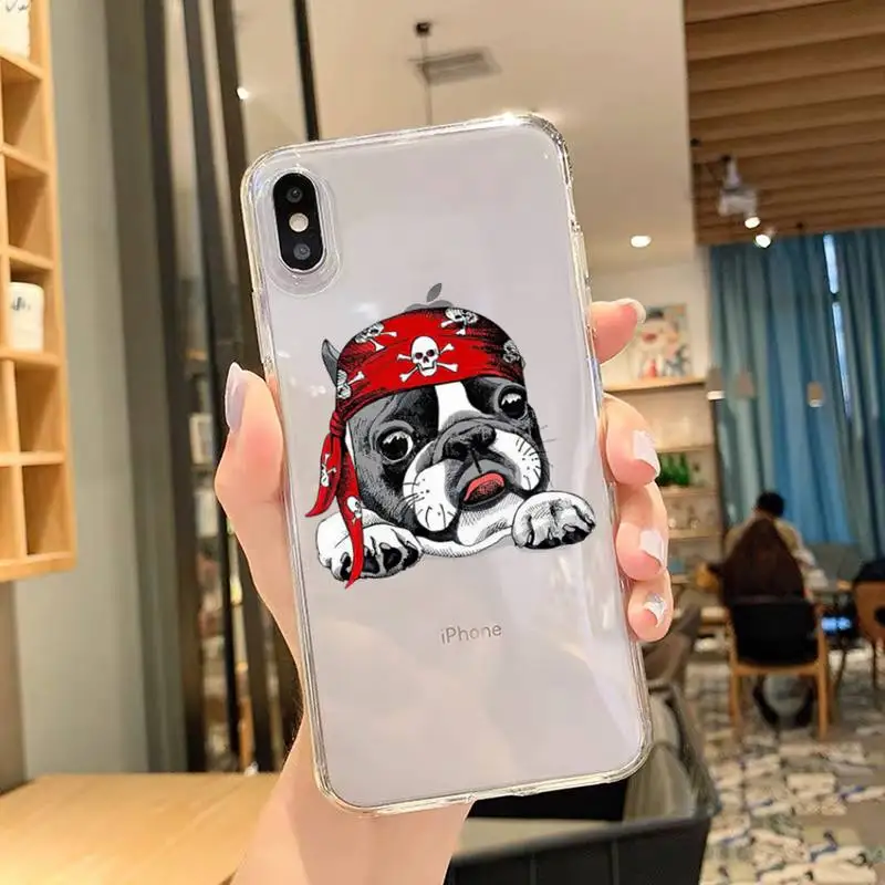 French Bulldog  Phone Case For iPhone 11 12 Mini 13 14 Pro XS Max X 8 7 6s Plus 5 SE XR Transparent Shell