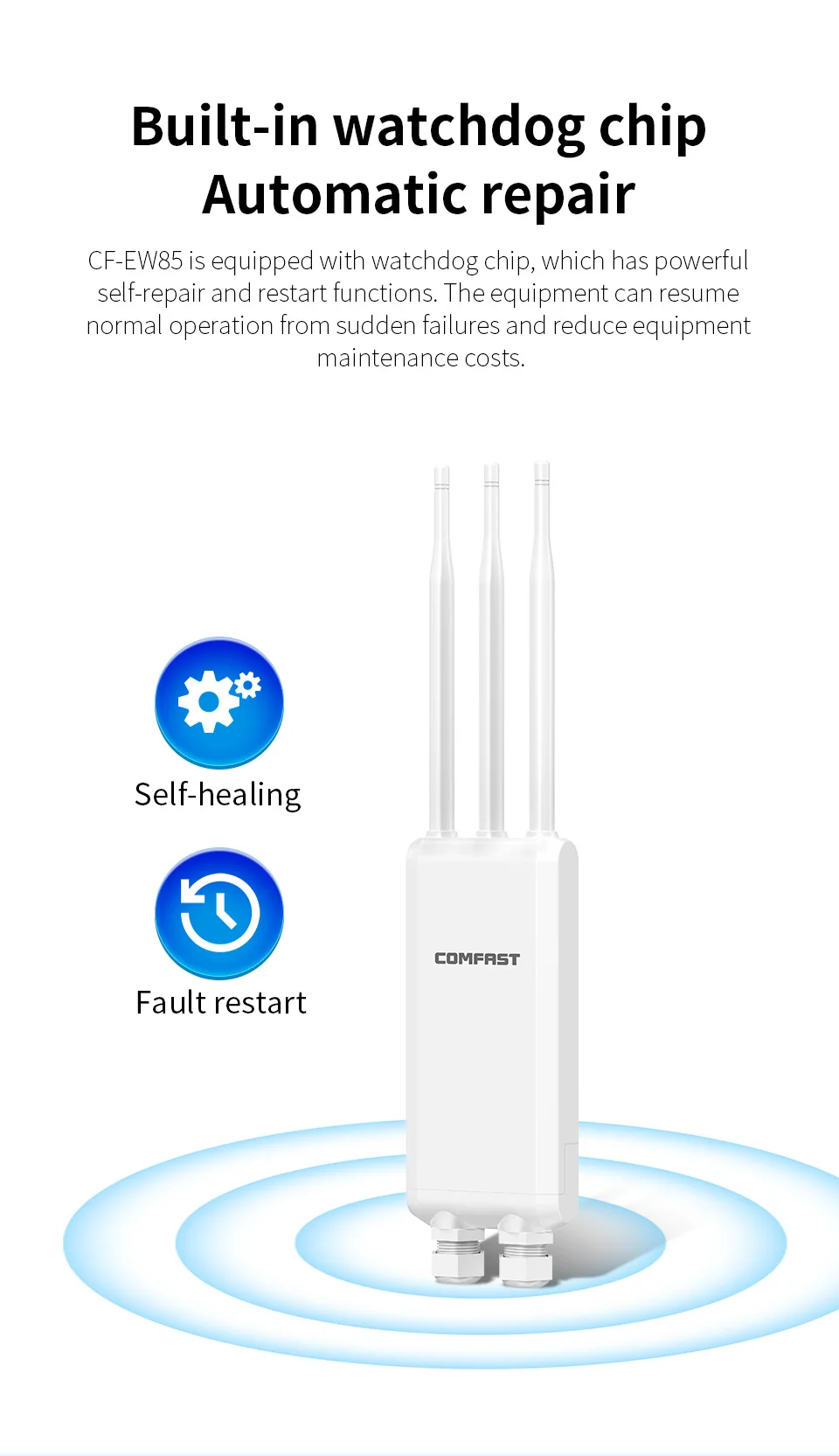 Imagem -06 - Comfast-roteador ap Externo Dual Dand Ponto de Acesso Wifi sem Fio Suporte Gigabit Cobertura de Longo Alcance Poe Dual Dand 2.4g 5.8ghz 1300mbps