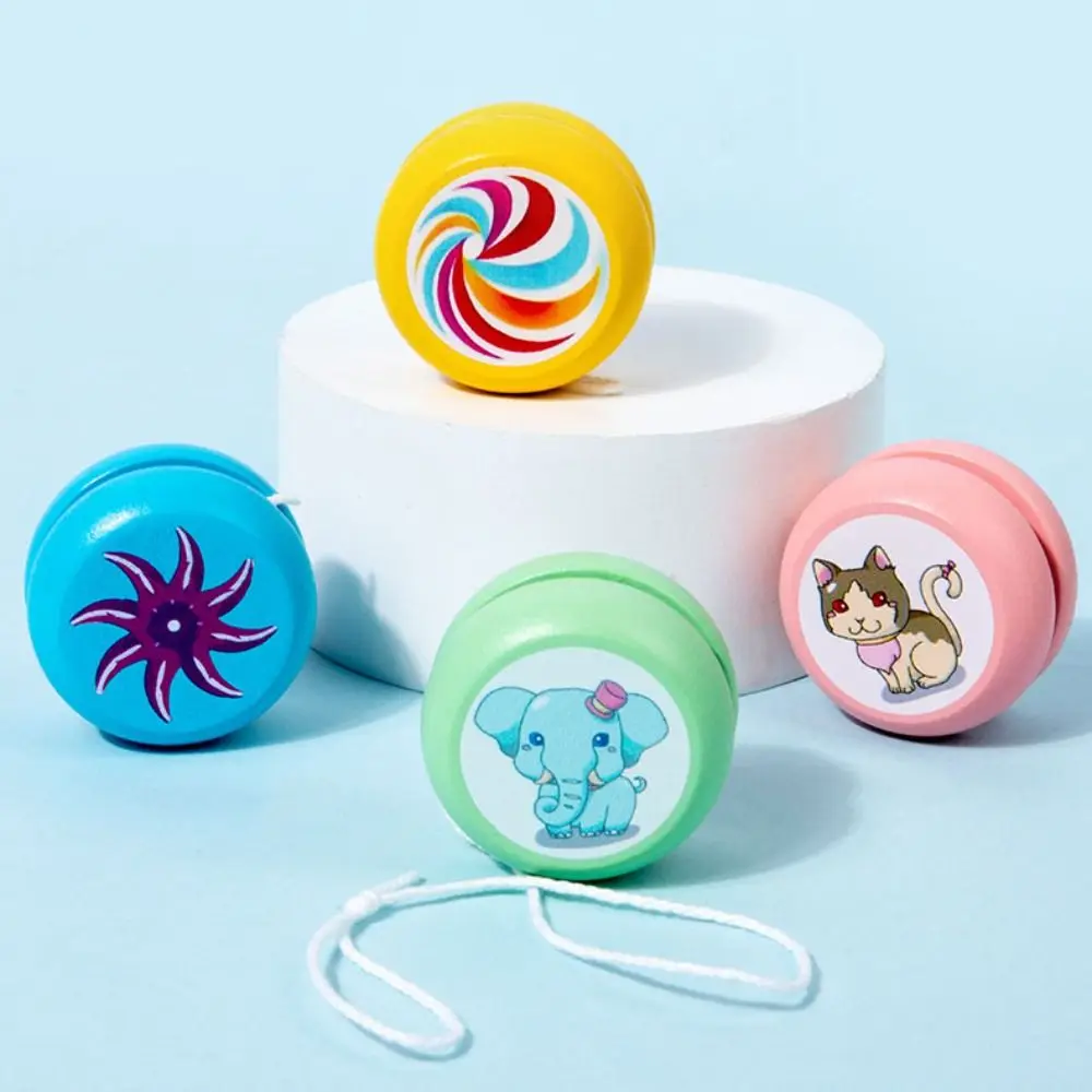 Fashion Wooden 2A Yoyo Toy Brainstorming Beginner Yoyo Ball Concentration Cartoon Nostalgic Toys Children