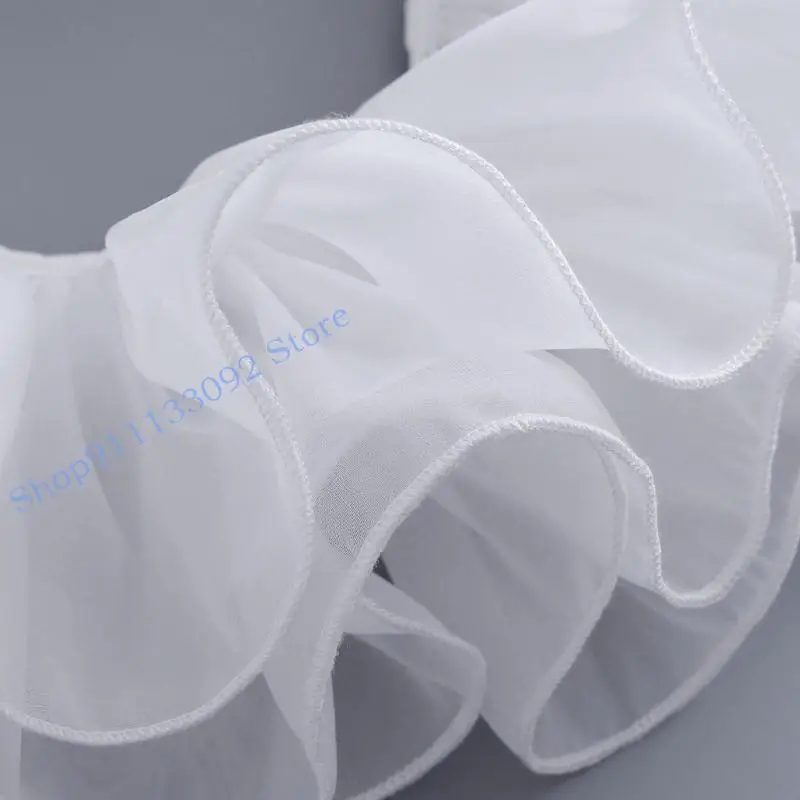 H9ED Halloween Narr Halskrause Kostüm Prop Atmungsaktive Mesh Kragen Cosplay Zubehör Für Erwachsene Kinder Cosplay Kleidung