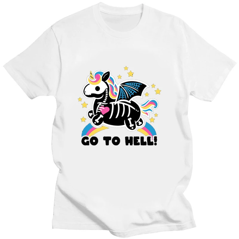 Halloween Skeleton Funny T Shirt Little Ghost Creative Gift T-shirts  Casual  Short Women Men Clothing Tees Tops Streetwear