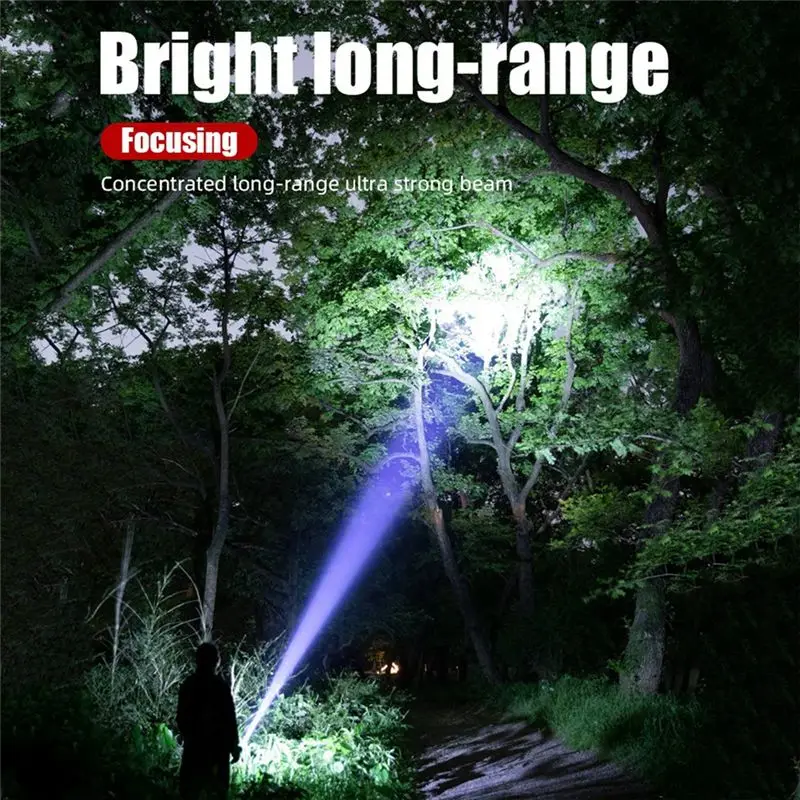 CGDS-Zoom Flashlight Long Range Zoom Flashlight Household Flashlight Rechargeable Portable Flashlight