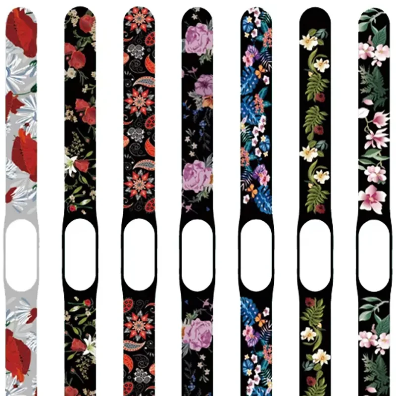 

Xiaomi Bracelet 7 8 9 Replacement Bracelet Men's and Women's Xiaomi Bracelets 3 4 5 6 Bracelet Dad Mom Silicone Flower Strap