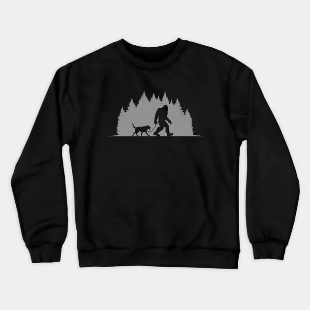 

Осенне-зимний стиль Bigfoot — толстовка с юмором, графика Bigfoot Walking Dog для модного и необычного образа