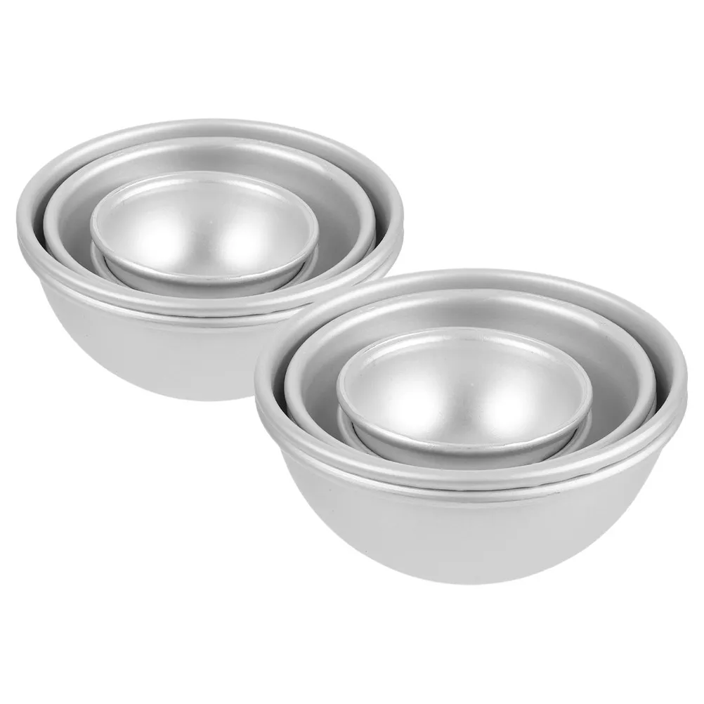 

12Pcs Aluminum Alloy Half Sphere Mold Nonstick Baking Pan for DIY Hemisphere Cakes Bath Balls Puddings Soap Craft Molds