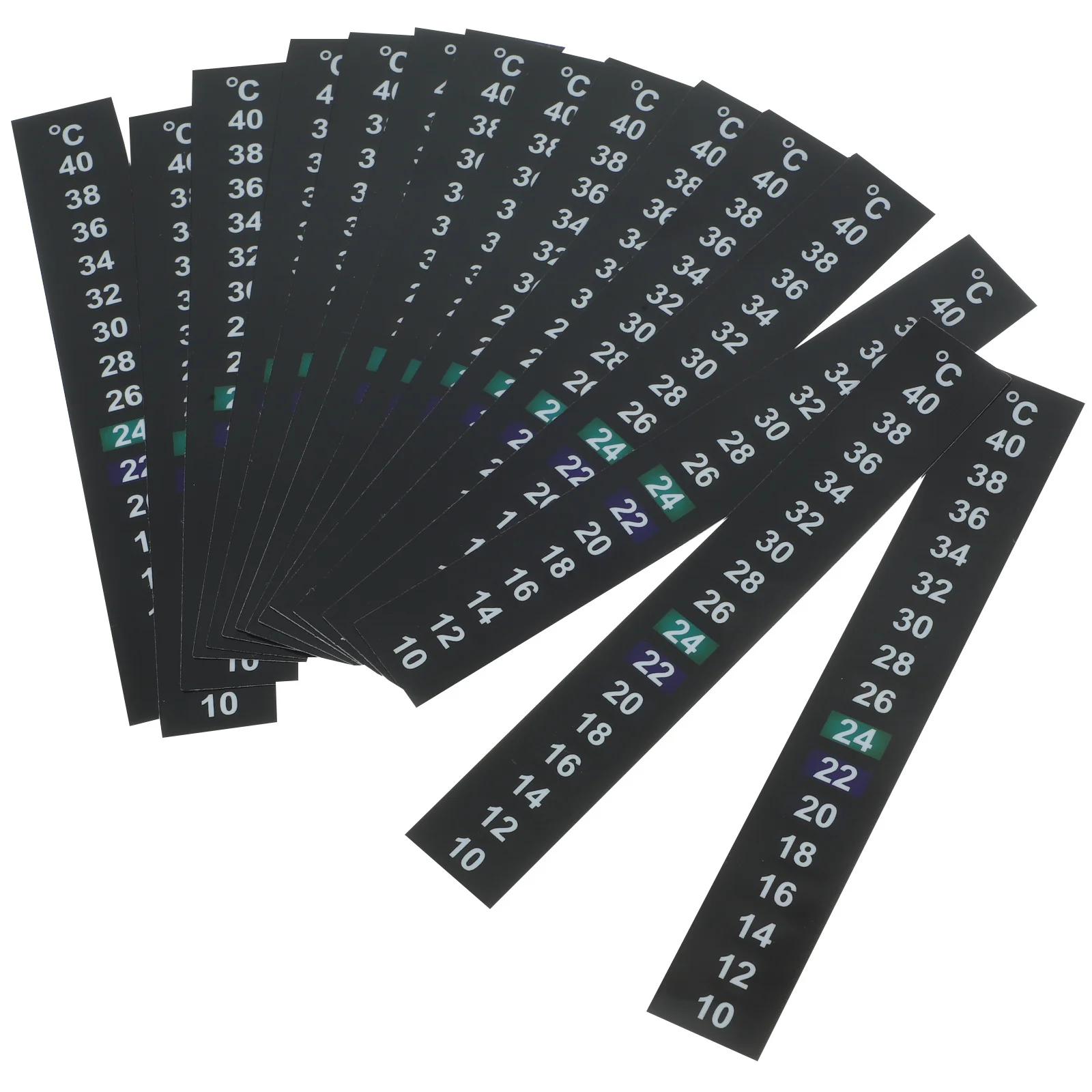 

15Pcs Liquid Crystal Thermometer Strip Easy Read Temperature Measuring for Fish Tank Aquarium Reptile Box Indoor Use