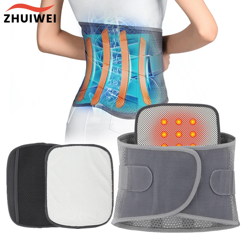 

Self-heating Waist Brace Belt Orthopedic Magnet Lumbar Spine Support Waist Protective Brace with 4PCS Metal Plates Back Wrap