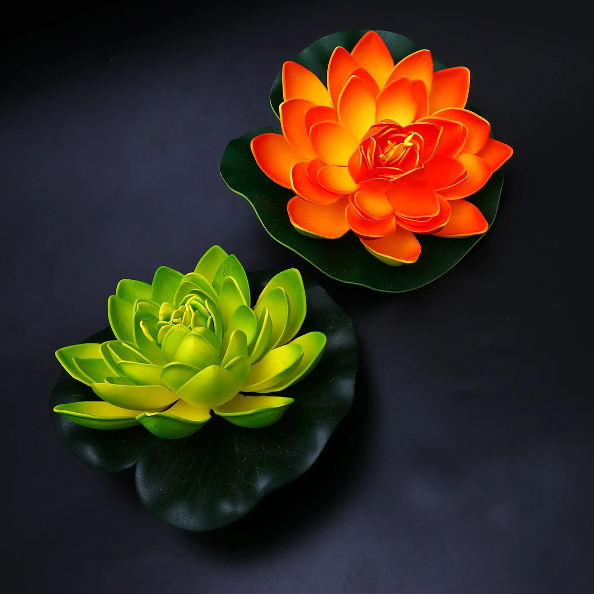 

6PCS Artificial Lotus Floating Flowers Pads Durable Decoration EVA Material Waterproof Long Term Use