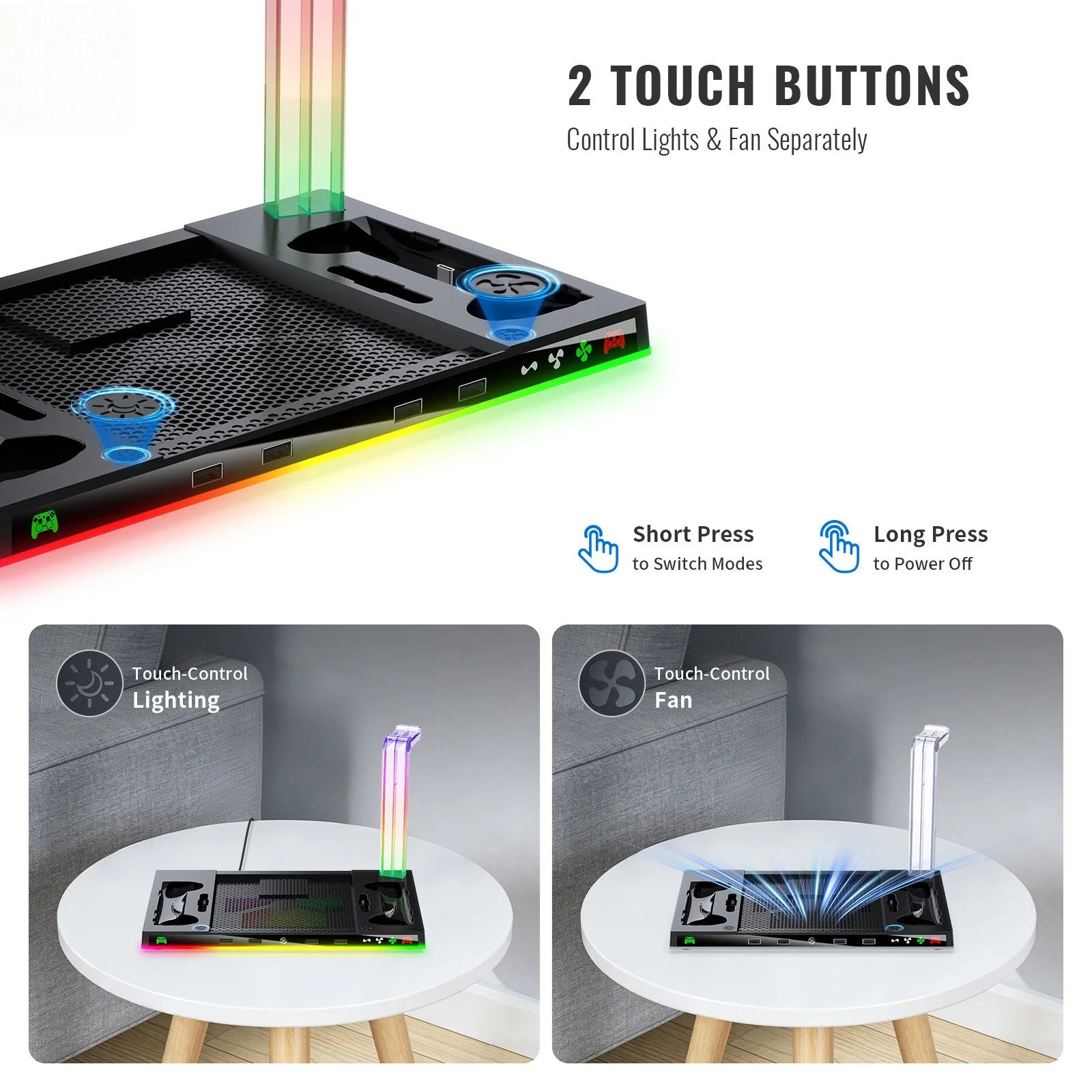 

RGB Multifunctional Charging Dock Stand For Steam Deck Controller & Headset Holder Gaming Console Storage Bracket