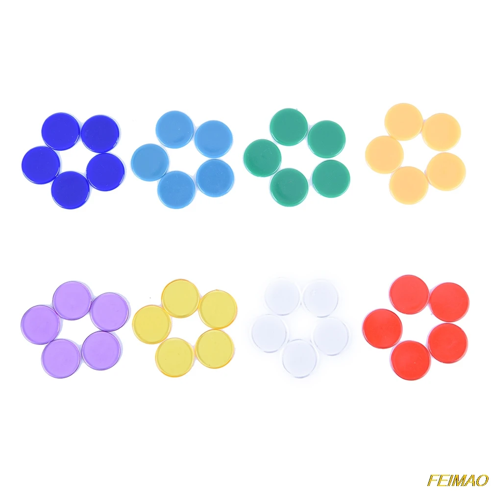 Fichas de póker de plástico, marcadores de fichas de Bingo para diversión, Club familiar, Carnaval, juego de Bingo, 4 colores, Color aleatorio, 100 piezas, 1,5 cm