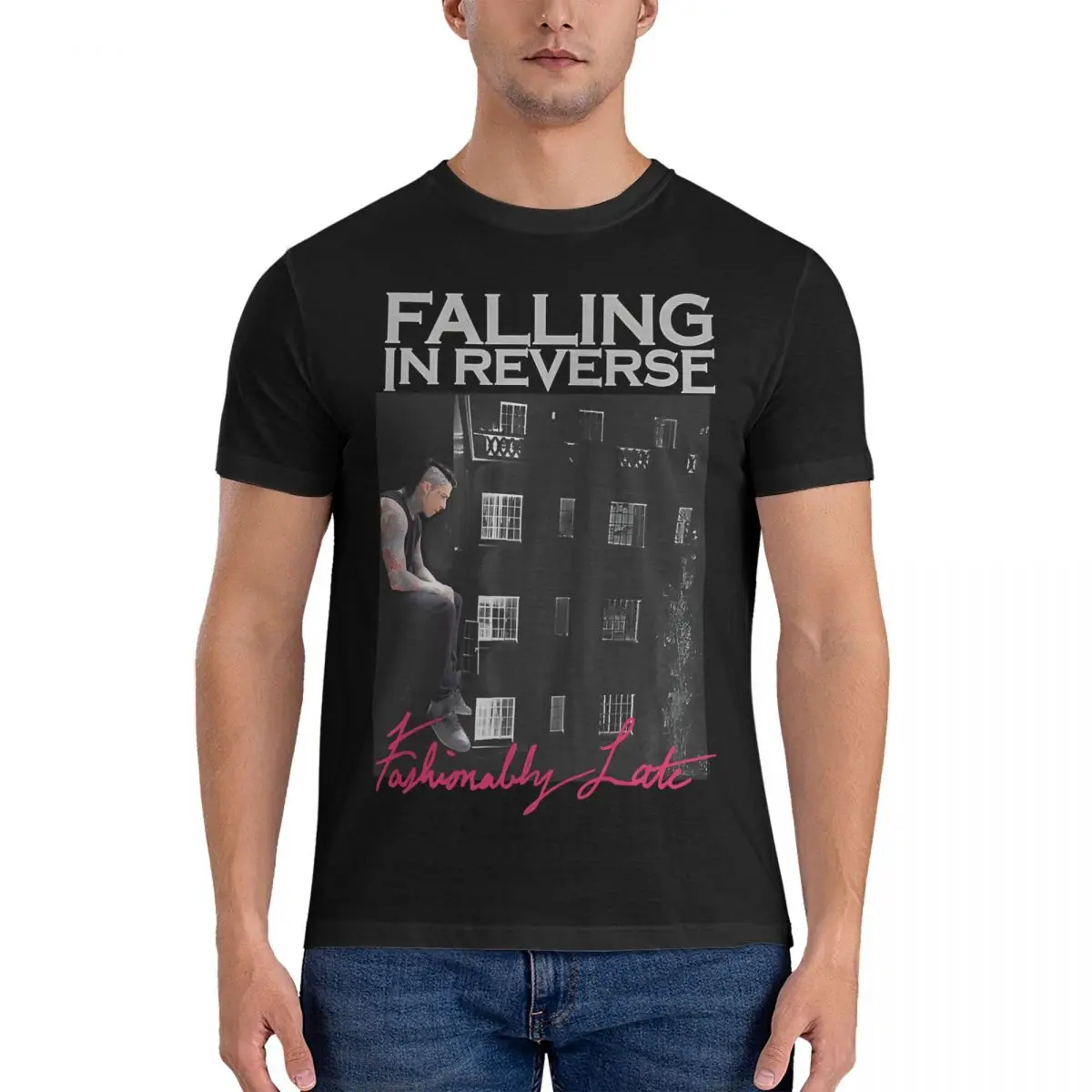 Vintage Falling In Reverse T-Shirt Men O Neck 100% Cotton T Shirts Falling In Reverse Short Sleeve Tees Printed Clothing