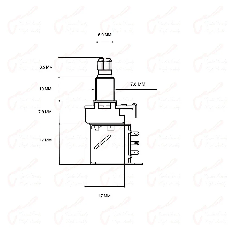 1 Piece Alpha  Push Pull  Potentiometer(POT)  For Electric Guitar Bass -Made in Korea (25K/50K/250K/500K)