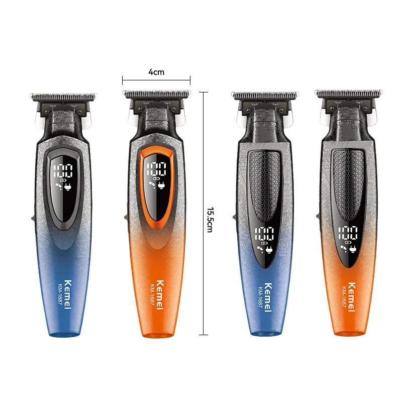 Kemei ماكينة قص الشعر الكهربائية القابلة لإعادة الشحن ماكينة قص الشعر اللاسلكية المهنية مجموعة المتقلب ماكينة حلاقة الشعر اللحية المشكل KM-1687