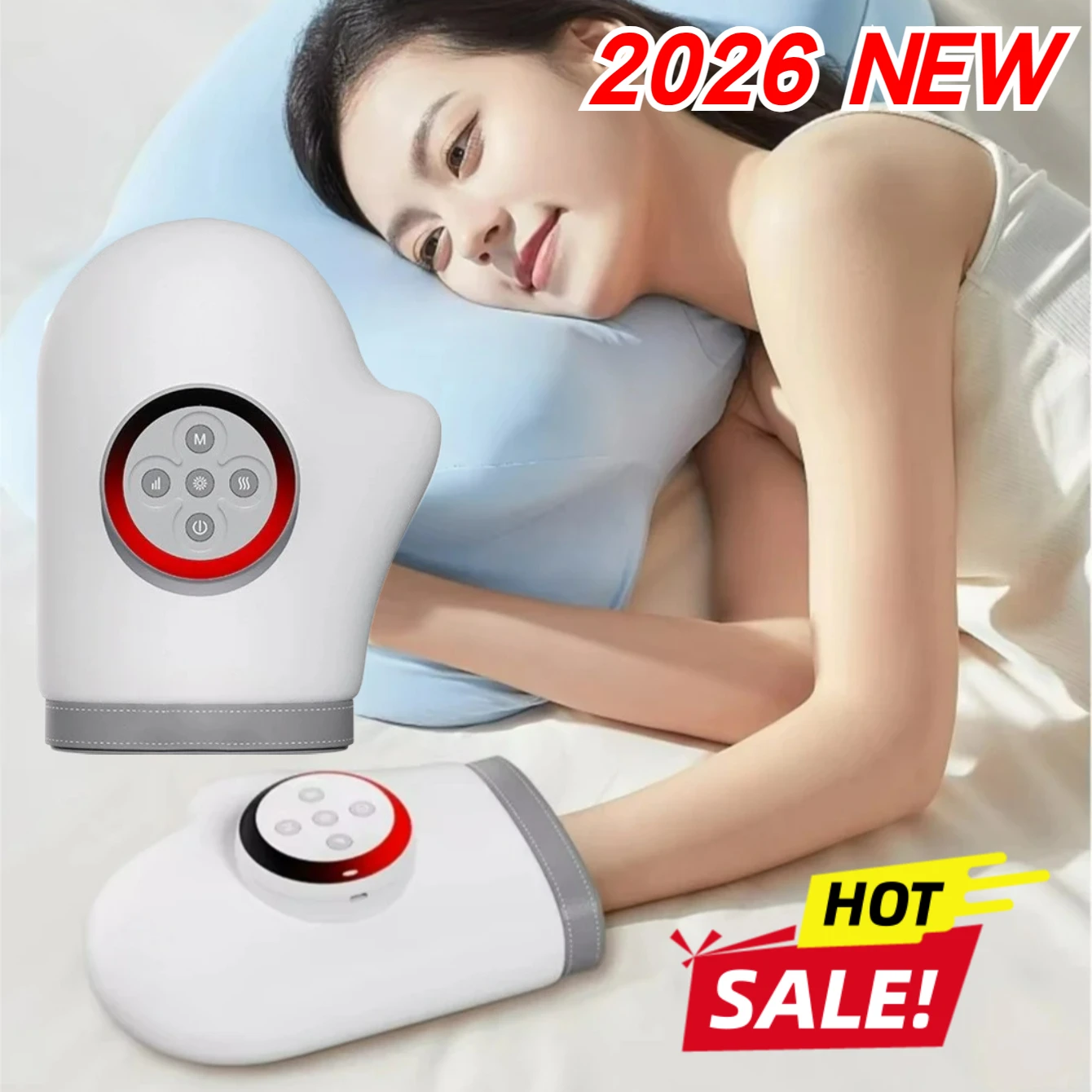 جهاز تدليك النخيل سريع التسخين، ضغط هواء كهربائي لاسترخاء عضلات اليد، التهاب المفاصل، تخفيف خدر، لاسلكي قابل لإعادة الشحن