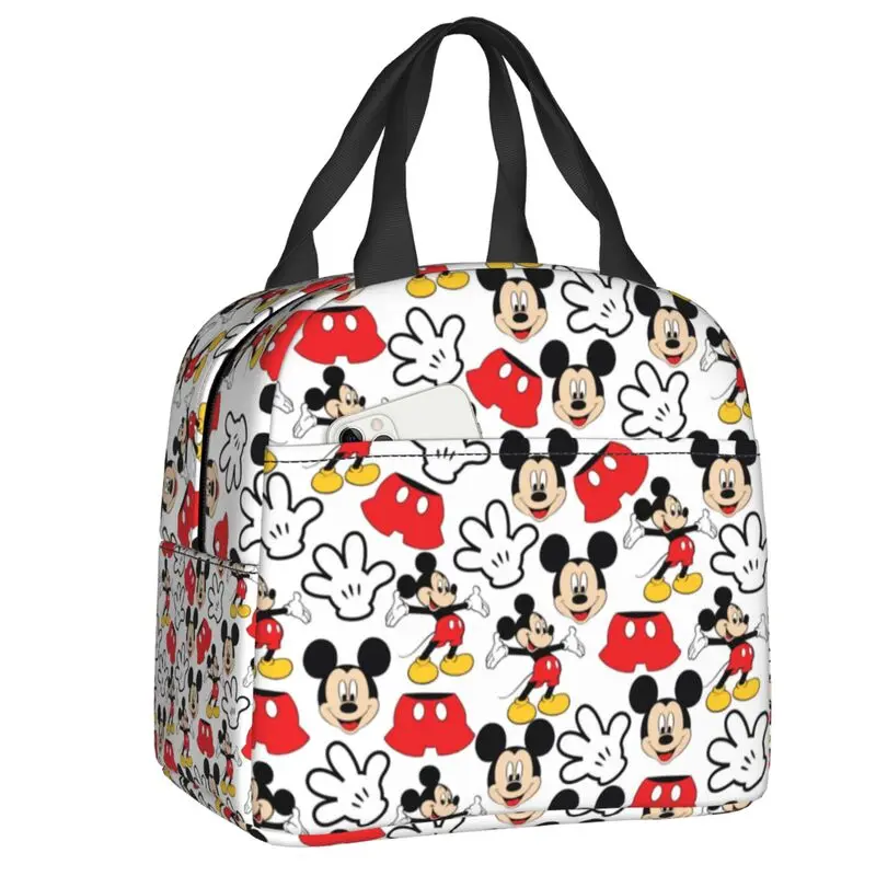 Custom Mickey Mouse Lunch Box Multifunction Thermal Cooler Food Insulated Lunch Bag Office Work Reusable Picnic Tote Bags