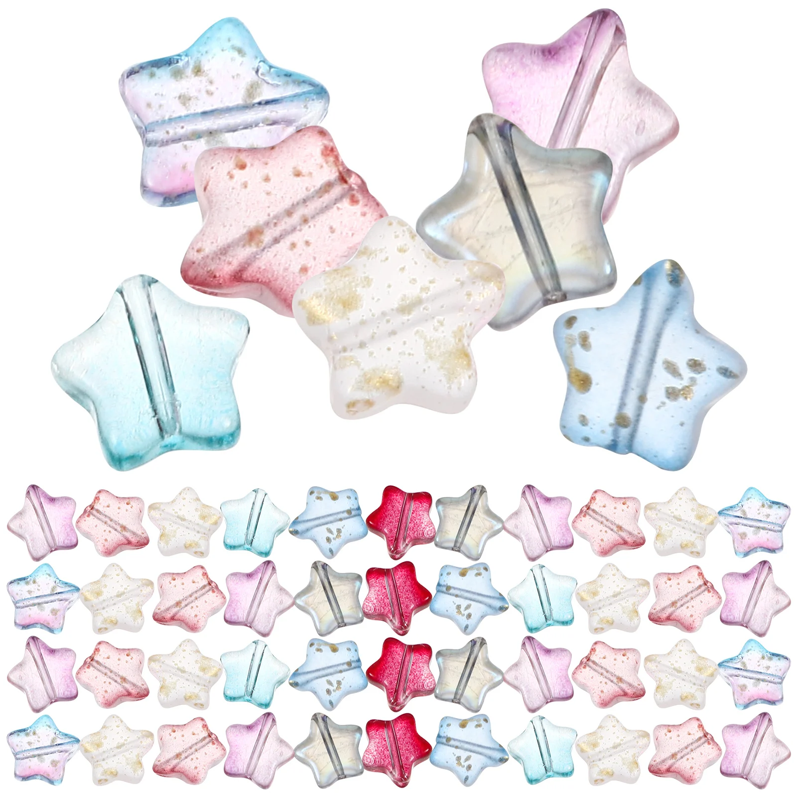 

Star Beading Handmade Glass Beads Craft for Diy Loose Spacer Jewelry Making Crafts Aesthetic