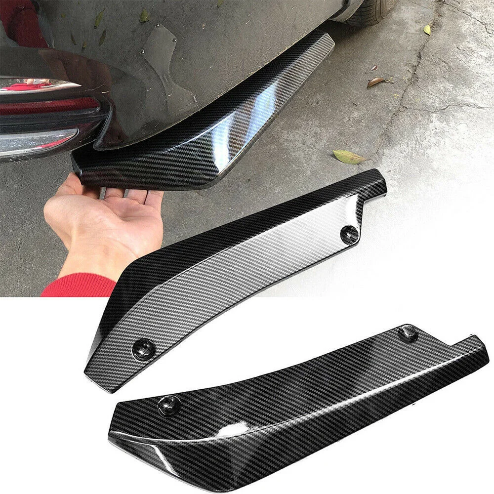 

2pcs Car Tuning Carbon Fiber Rear Bumper Fin Canard Splitter Diffuser Spoiler Lip Universal Exterior Parts Car Accessories