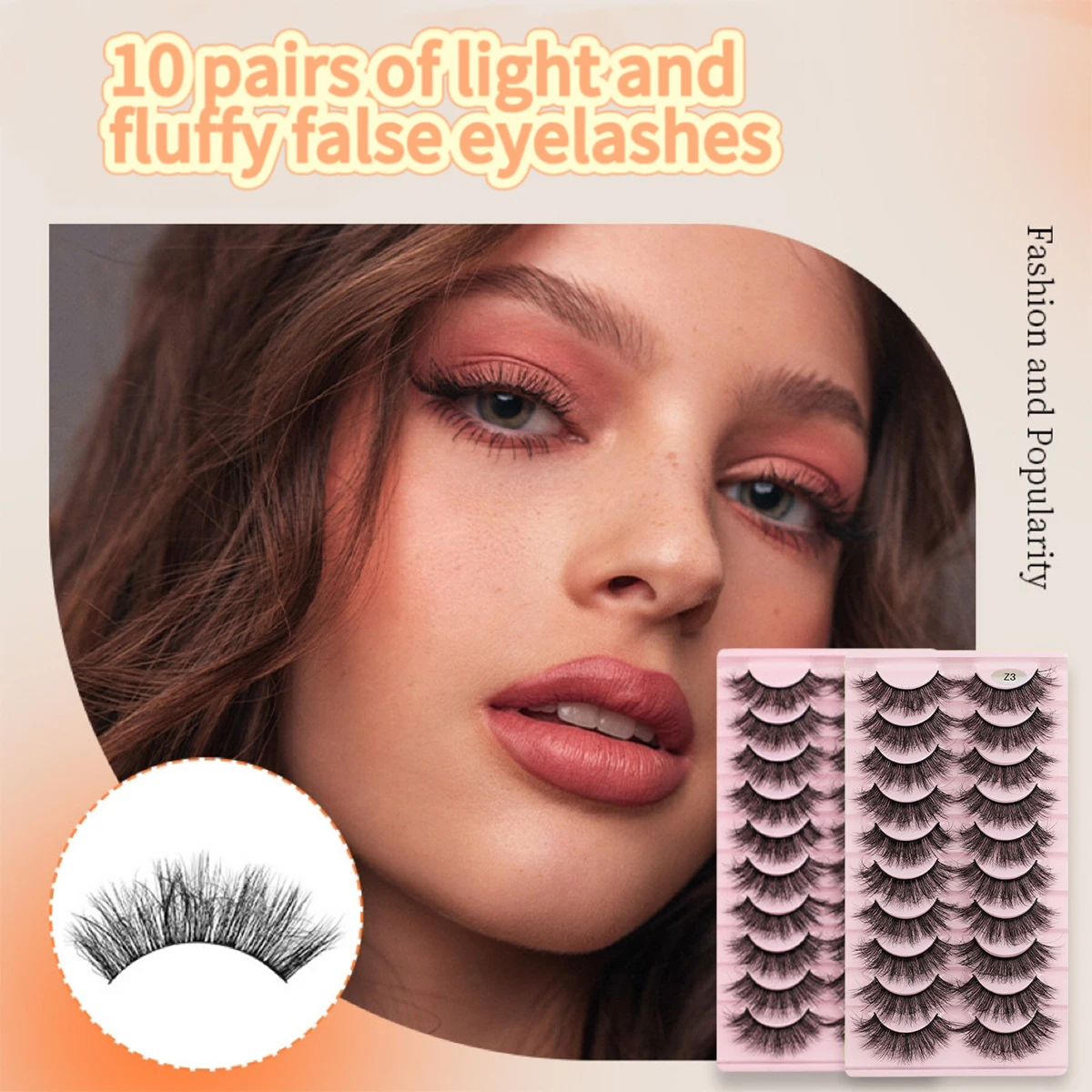 10 pairs of messy one-piece false eyelashes, multi-layered thick and crossed faux mink false eyelashes