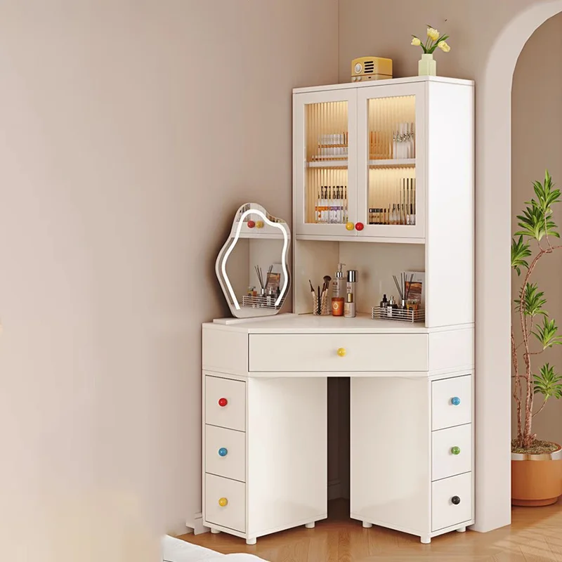 

Tall Corner Vanity Table With Drawer Modern French Unique Vanity Desk Luxury Aesthetic Coiffeuse De Chambre Bedroom Furniture