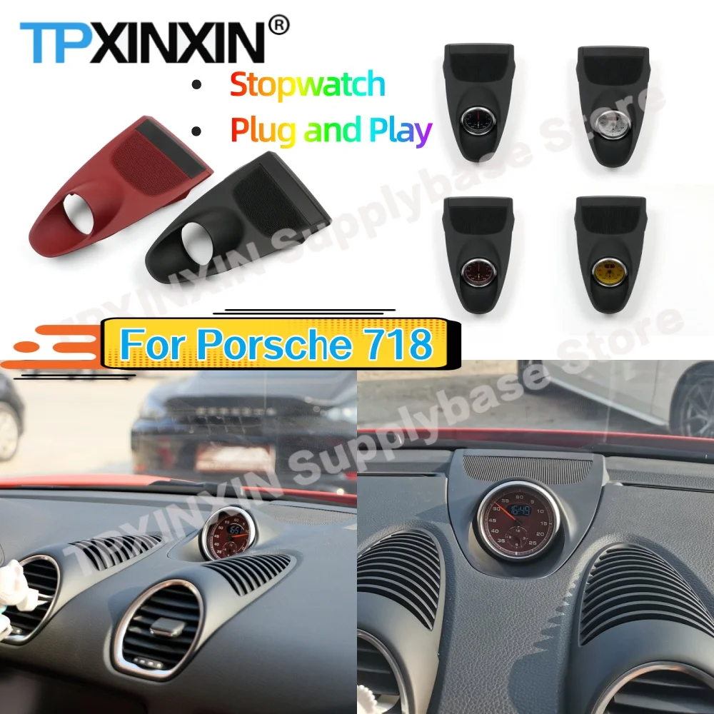 For Porsche 718 Stopwatch Car Clock Digital Dashboard Clock Digital Display Car Center Console Clock Interior Accessories