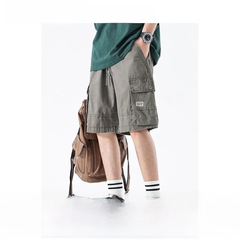 

American Sle Retro Workwear orts Men's Winter New Ins Trend plus Size Casual Five-Point Pants Men's Loose Fit Summer Thin