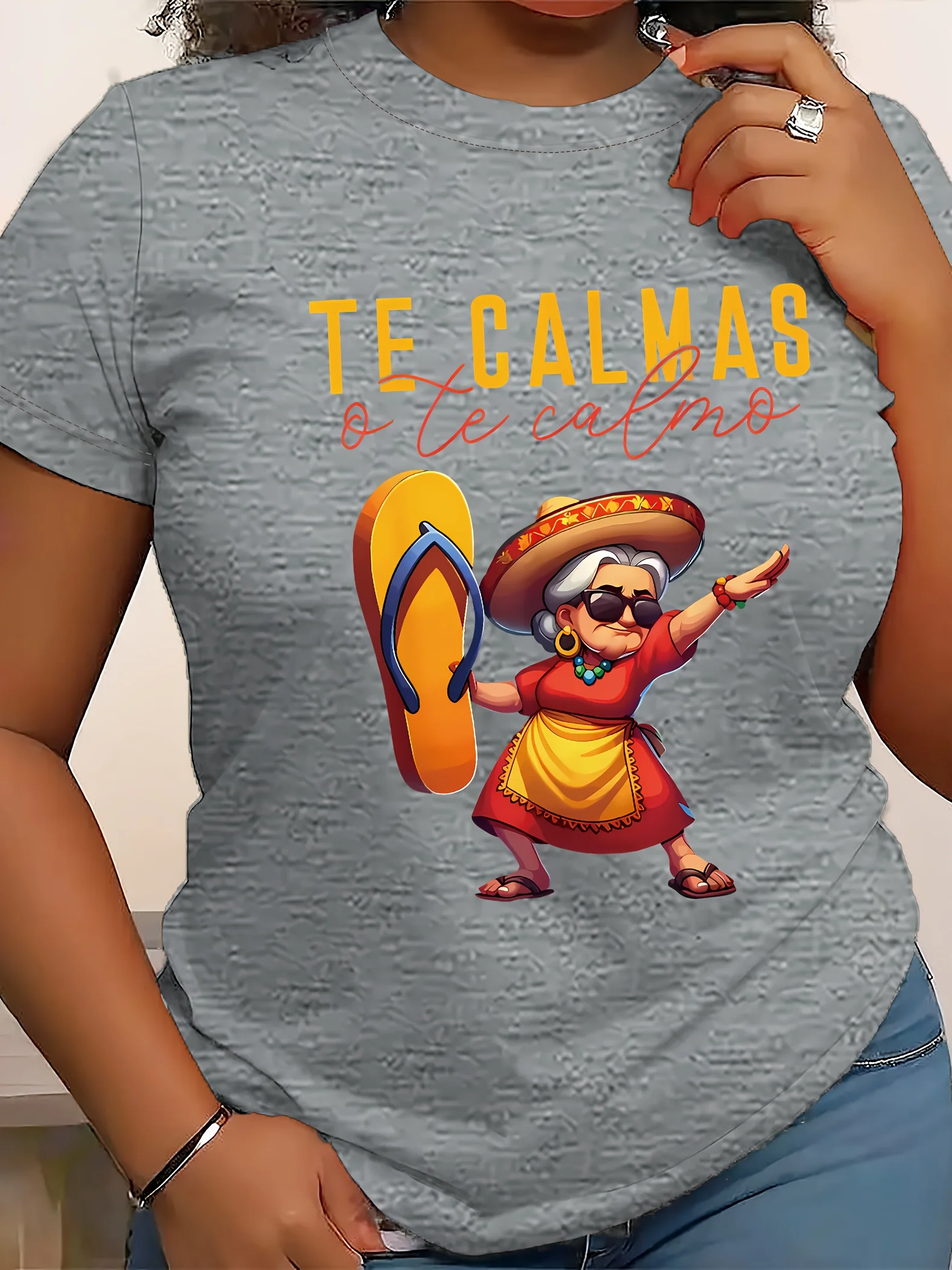 멕시코 엄마 재미 있은 인쇄 된 티셔츠 여성 캐주얼 반소매 티셔츠 라운드 넥 탑 캐주얼 여성 여름 의류