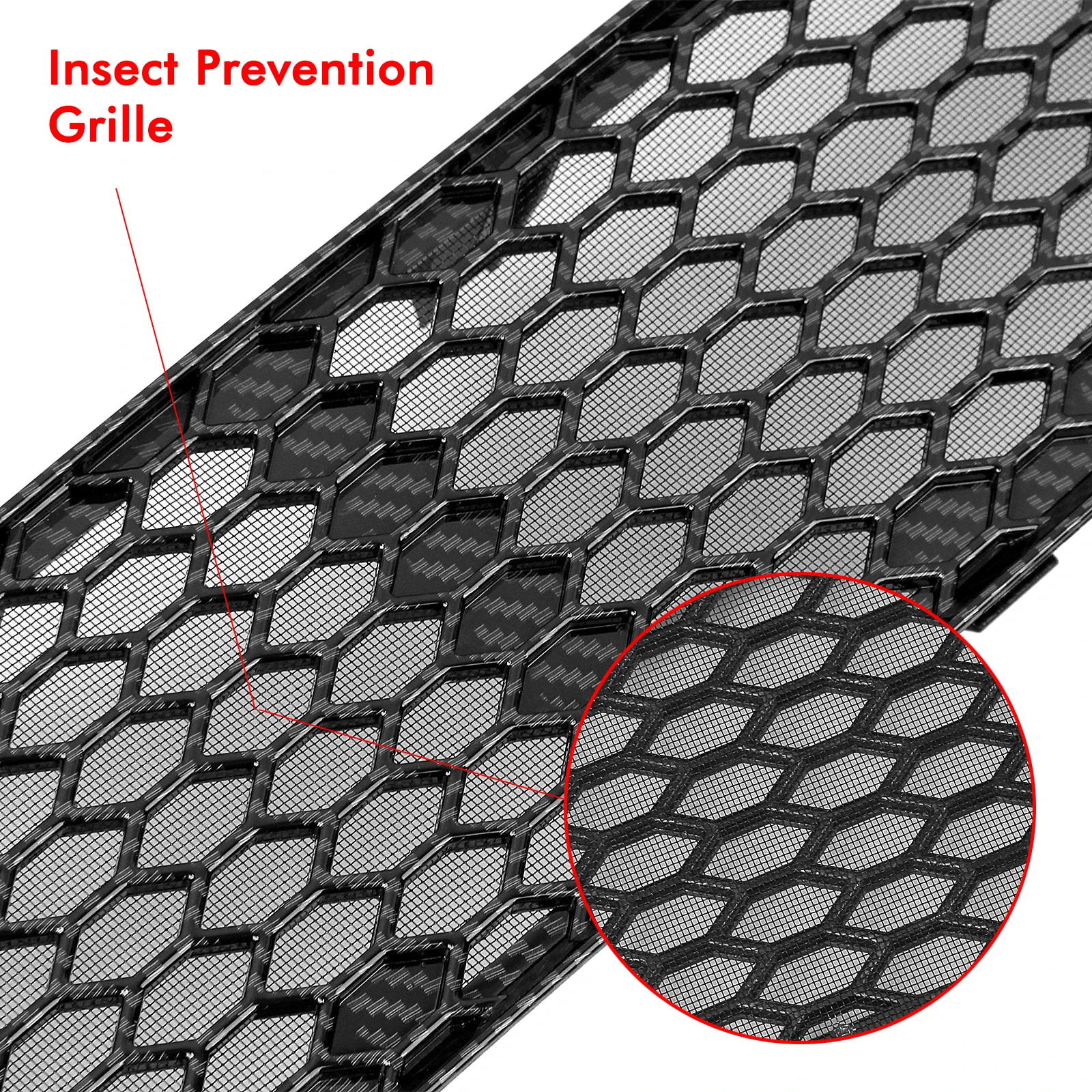

Gloss Black/Carbon Fiber Look Front Grille Lower Grill Bumper Hood Mesh Grid For 2018-21 Subaru Impreza WRX / WRX STI 11.5TH Gen