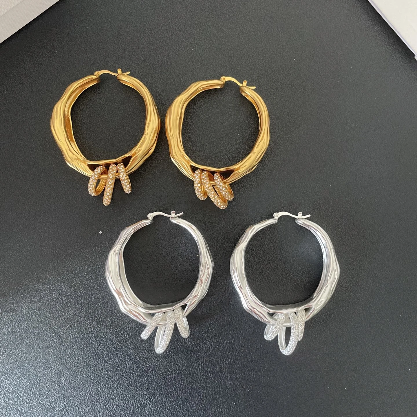 

Модные европейские круглые большие серьги с кристаллами золотого и серебряного цвета для женщин, высокое качество, популярный дизайн, тренд ювелирных изделий