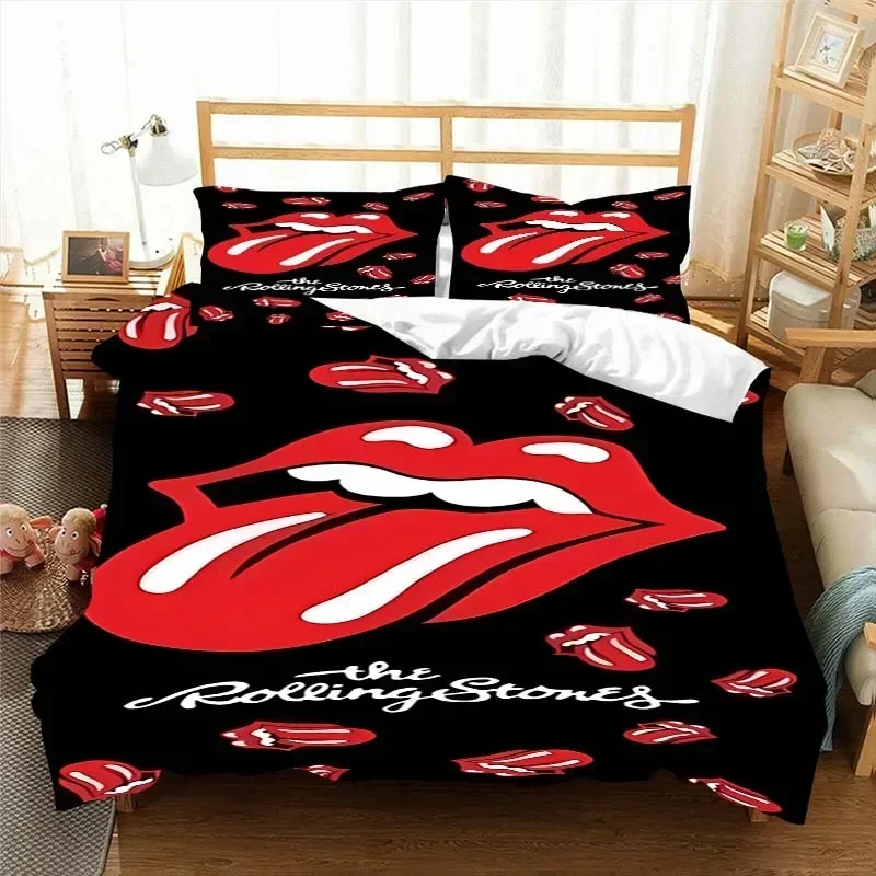 3PCS Single-sided Band Tongue Printed Comforter Bedding Sets Comfortable Bedspreads Comforter Duvet King Bedding Birthday Gift