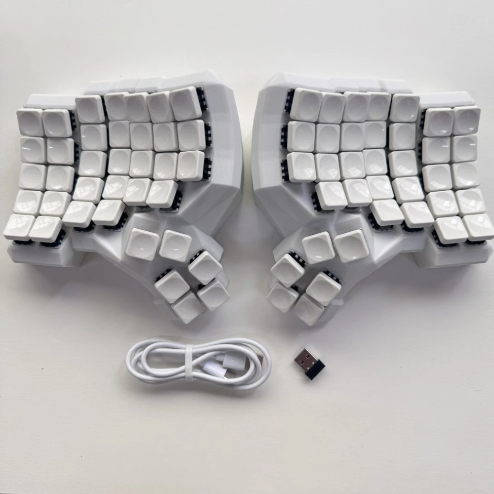 Dactyl 수동 분할 키보드 사용자 정의 2.4G 무선 핫스왑 키보드 키트 흰색 인체 공학적 MX 스위치 게이머 Teclado 액세서리 선물