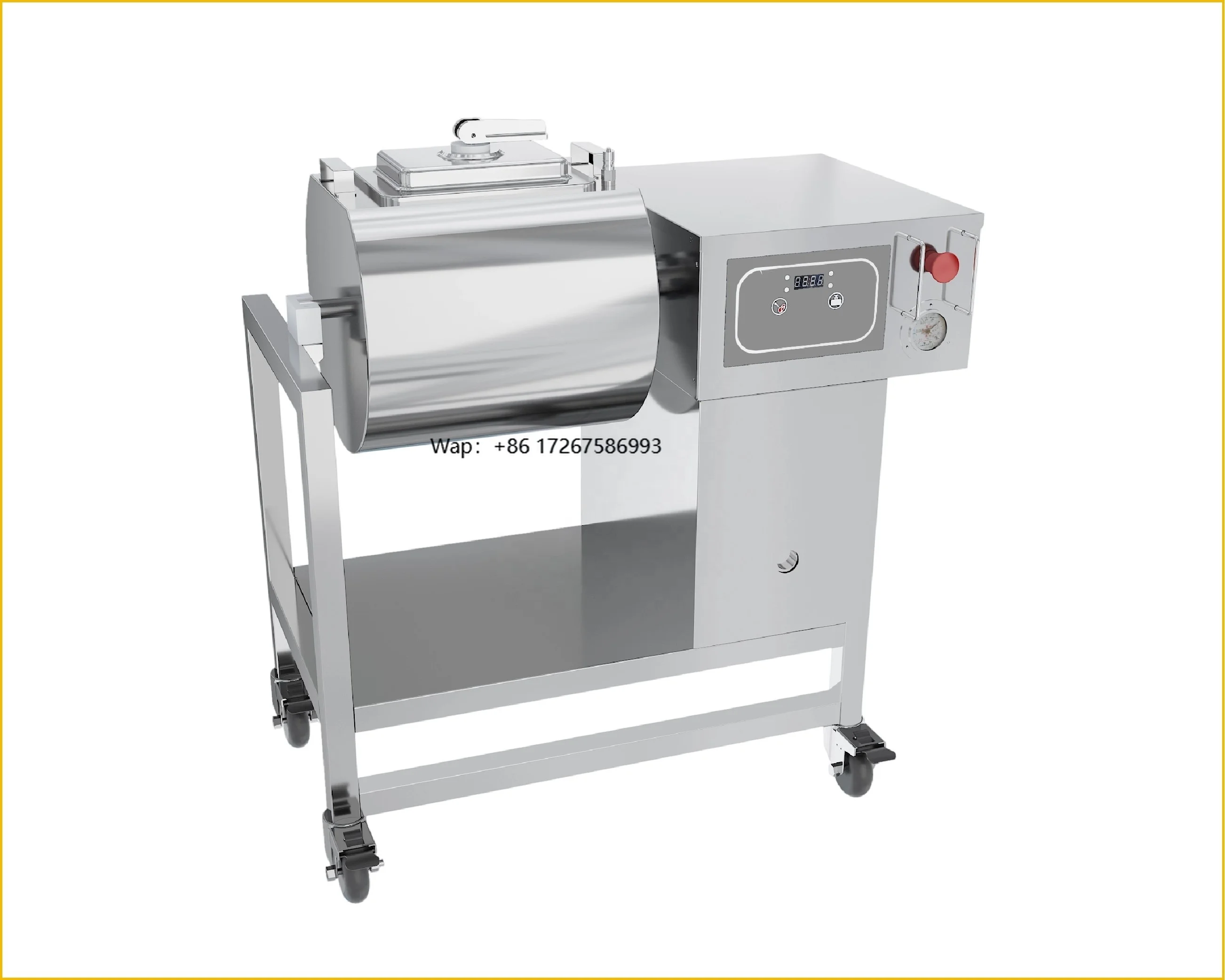 40L Commercial Kitchen Vacuum Mobile Meat Marinating Machine Stainless Steel Easy to Control Chicken Bacon Processing Marinator