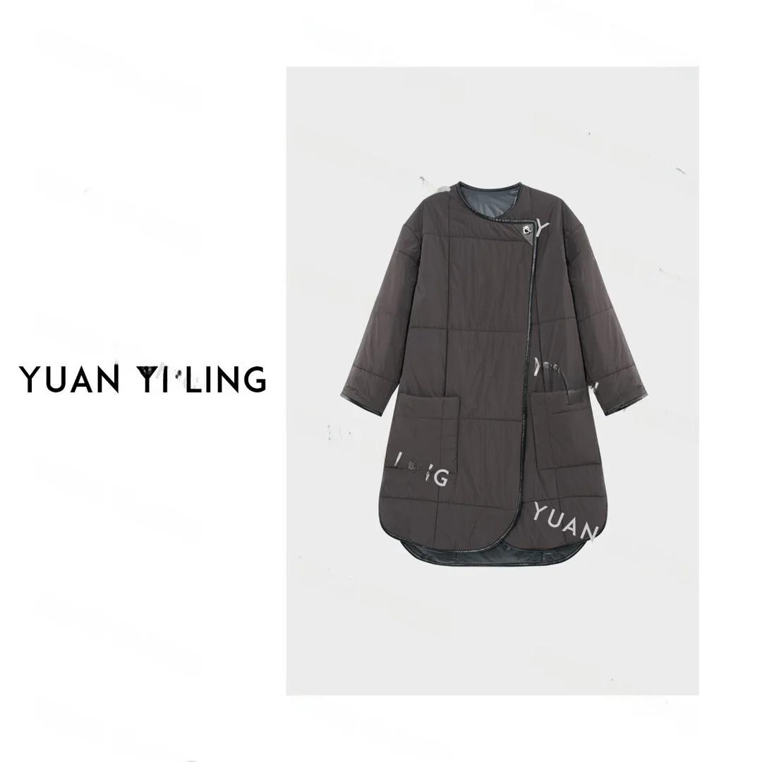 

High-End Camel down Jaet Design Series Faion ow Trendy Casual Sle No Hood 90% down Middle-Length Warm Coat