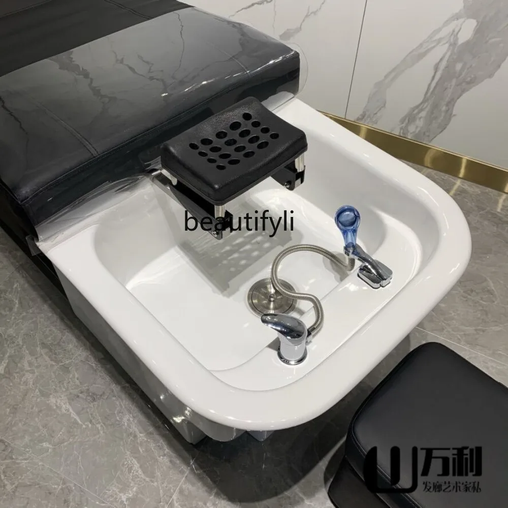 Barber Shop Ceramic Basin for Hair Washing Station Hair Salon Thai Lying Massage Facial Bed