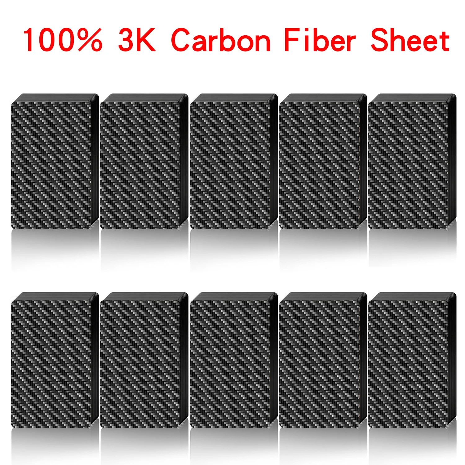 10 Pcs Carbon Fiber Cards Blank, 0.8mm Thick 3.38x2.12 Inch 100% 3K Carbon Fiber Printable Name Card for Custom DIY