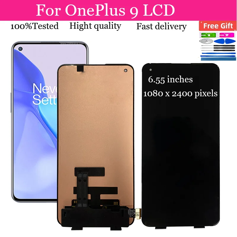 

6.55”AMOLED For OnePlus 9 1+9 LE2113 LE2111 LE2110 LE2117 LE2115 Lcd Display Touch Screen Digitizer Assembly Replacement