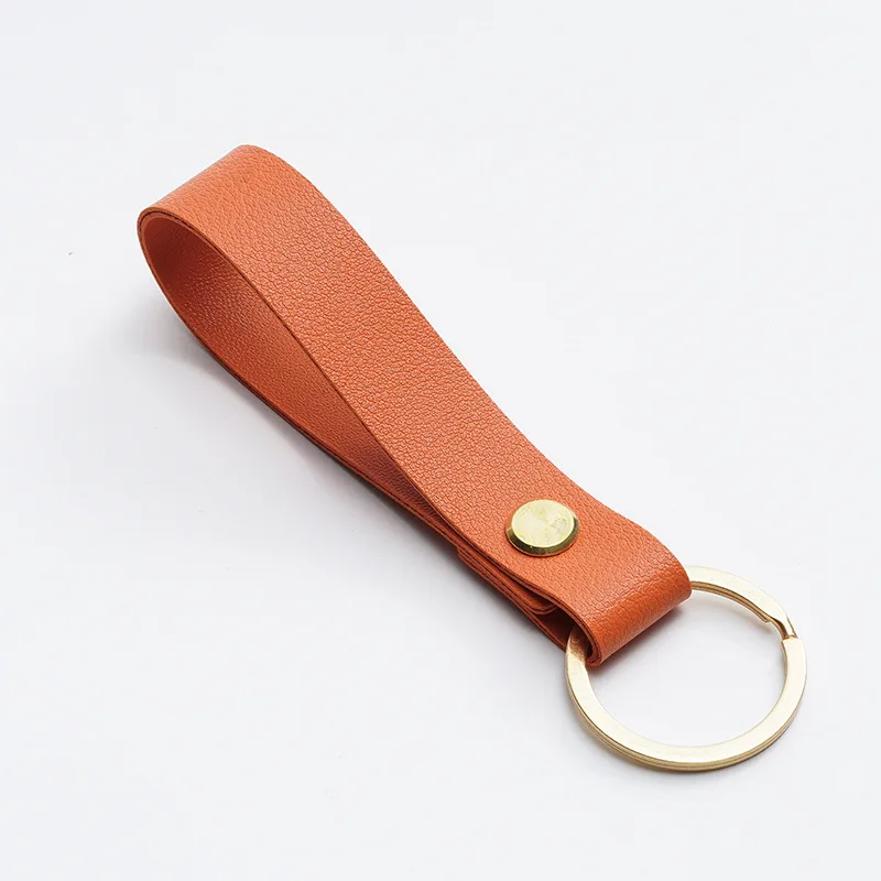 8 Colors PU Leather Keychain Business Gift Leather Key Chain Men Women Car Key Strap Waist Wallet KeyChains Keyrings