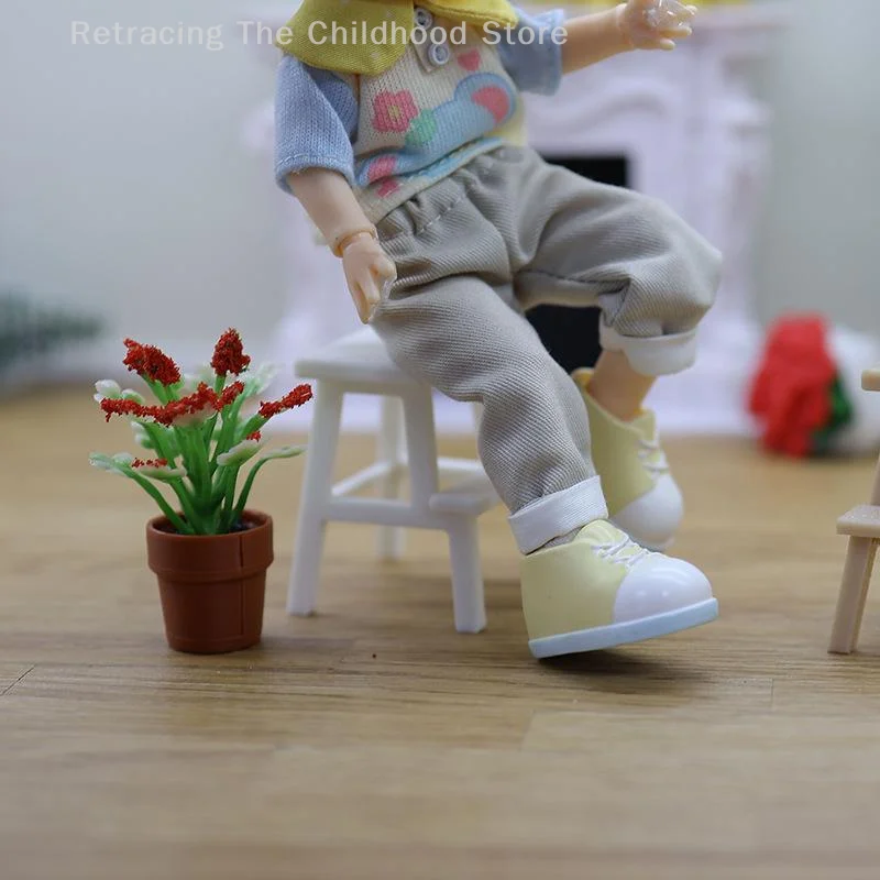1 PC 1/12 ตุ๊กตาสตูลสตูลขนาดเล็กสตูลพลาสติกสตูลวางเท้า Double-Layer นั่งเก้าอี้ Holding สตูล Miniature Cat Step สตูล