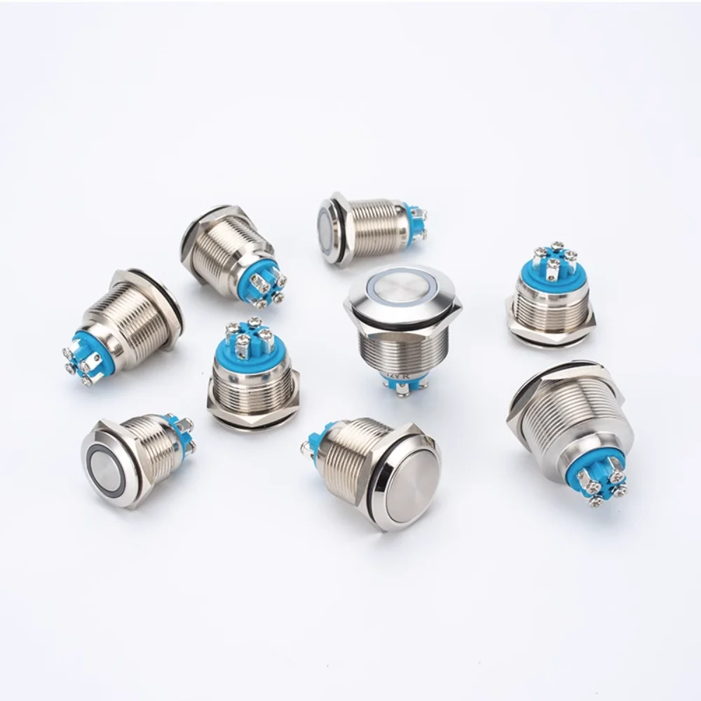 16/19/22mmMetal Button Momentary Latching Mini Car Pc Motorcycle Waterproof on Off Switches Screw Type for Start Stop Power Push