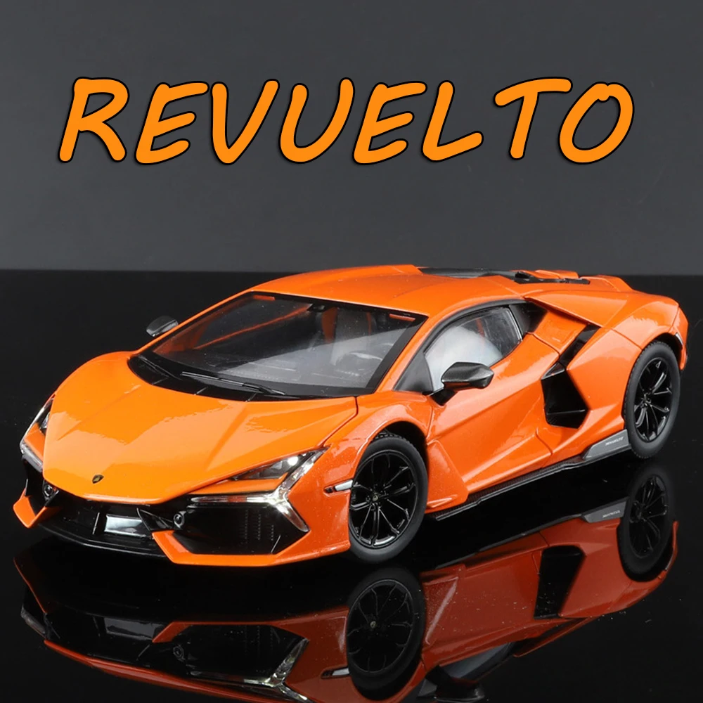 1:24 لامبور ريفويلتو نموذج سيارة لعبة سبيكة دييكاست عجلة القيادة سيارة مصغرة مع التراجع السوبر سيارة الاطفال اللعب التفاعلية