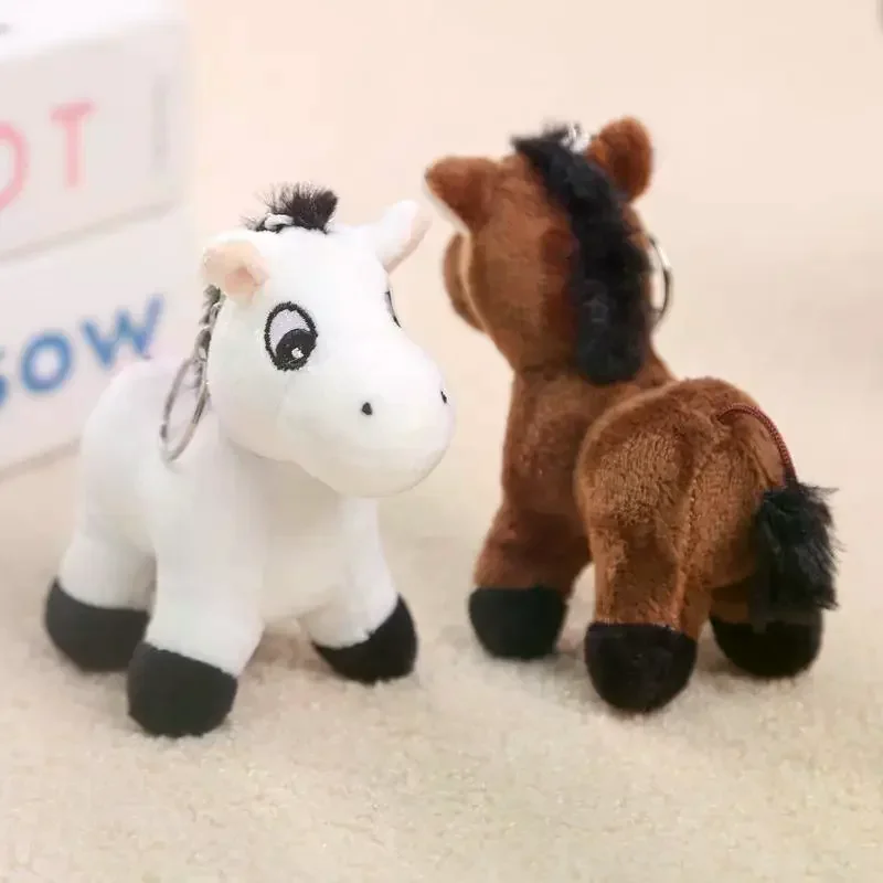 1개 만화 포니 펜던트 봉제 동물 인형 말 플러시 장난감 열쇠고리 배낭 장식품 걸이 장식