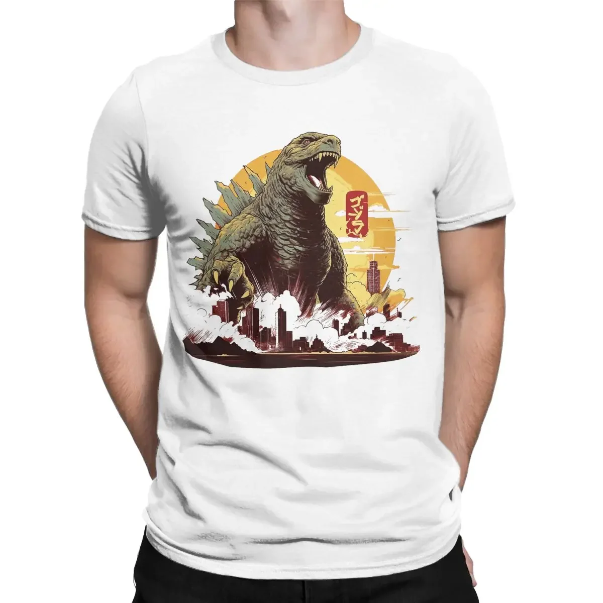 Men Godzillaed T Shirt Cotton Clothing Amazing Short Sleeve Crewneck Tee Shirt Big Size T-Shirt