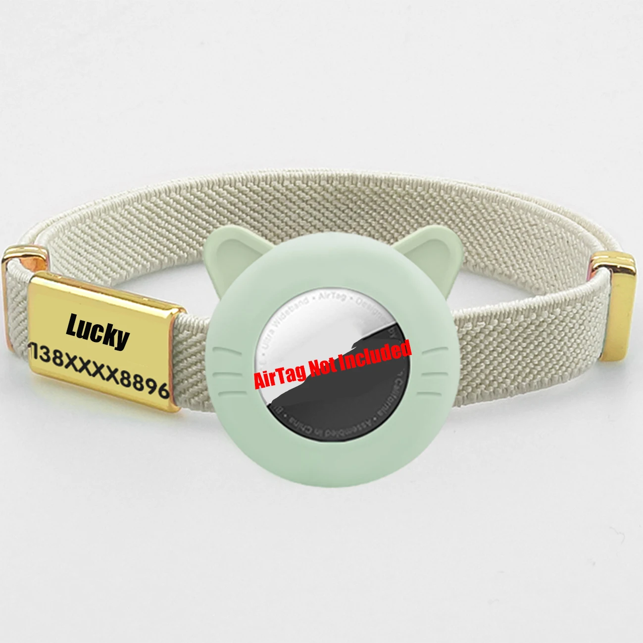 Neues Breakaway AirTag Tracker Katzenhalsband, kostenloses individuelles Namensschild, Kätzchenhalsband mit GPS-Halterung, verstellbare Anti-Verlust-Haustierhalsbänder – Detail 19