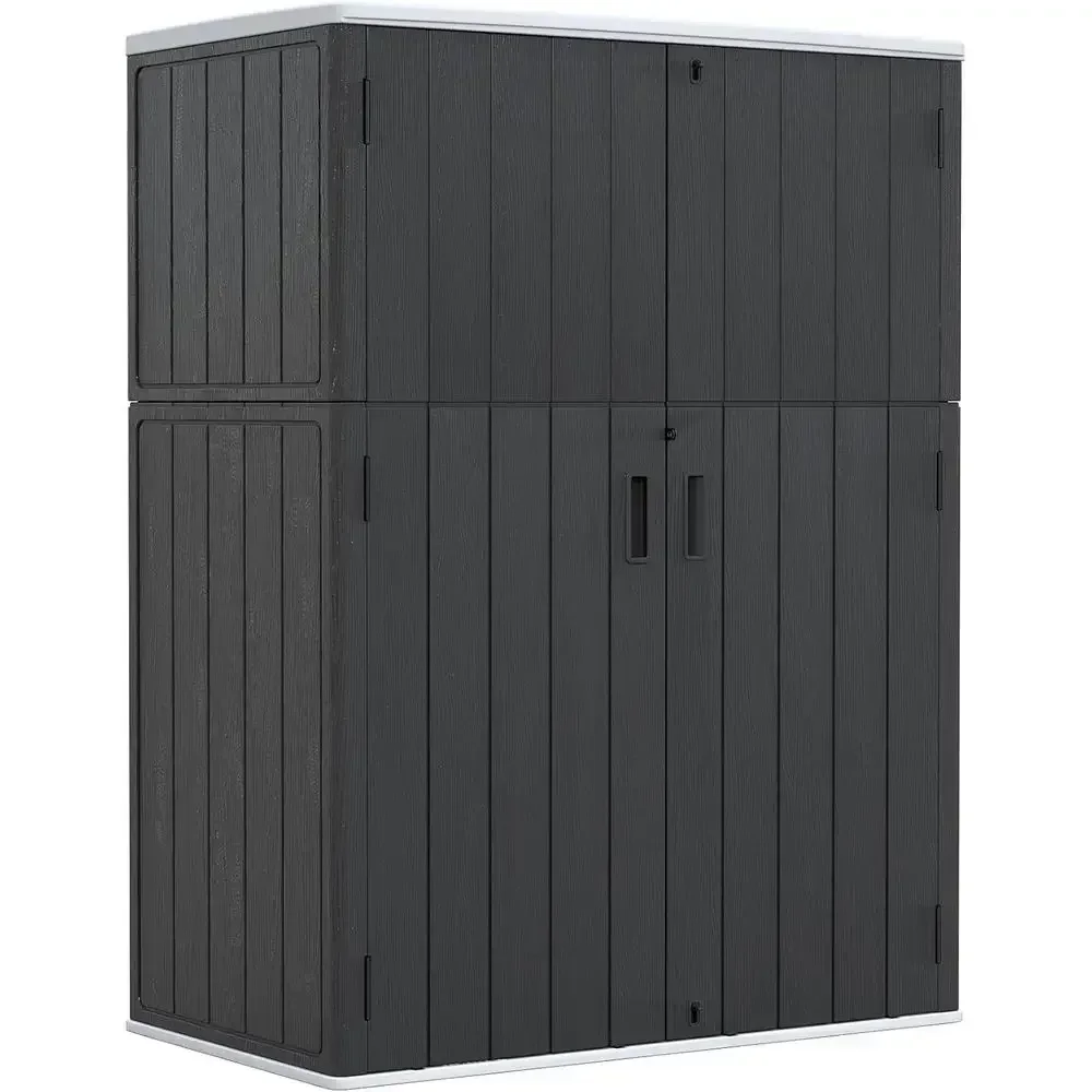 57 Cu.t Outdoor Storage Shed with loor HDPE Double-Wall Resin Sheds Outdoor Storage, Lockable Weatherproo Storage Cabinet it or