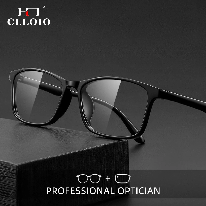 

CLLOIO Ultralight Matte Vintage TR90 Frame Reading Glasses Anti Blue Light Myopia Glasses Progressive Prescription Eyewear