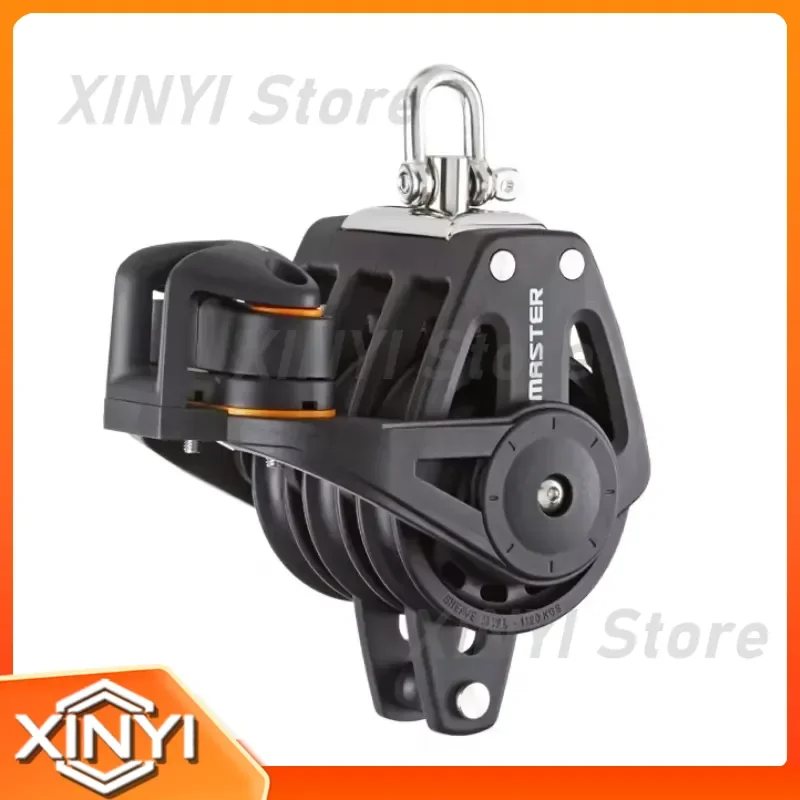 for Master BP-0613FE Sailboat Hardware 60mm Triple Swivel Shackle Becket Angle Fairlead Cleat Plain Bearing Block