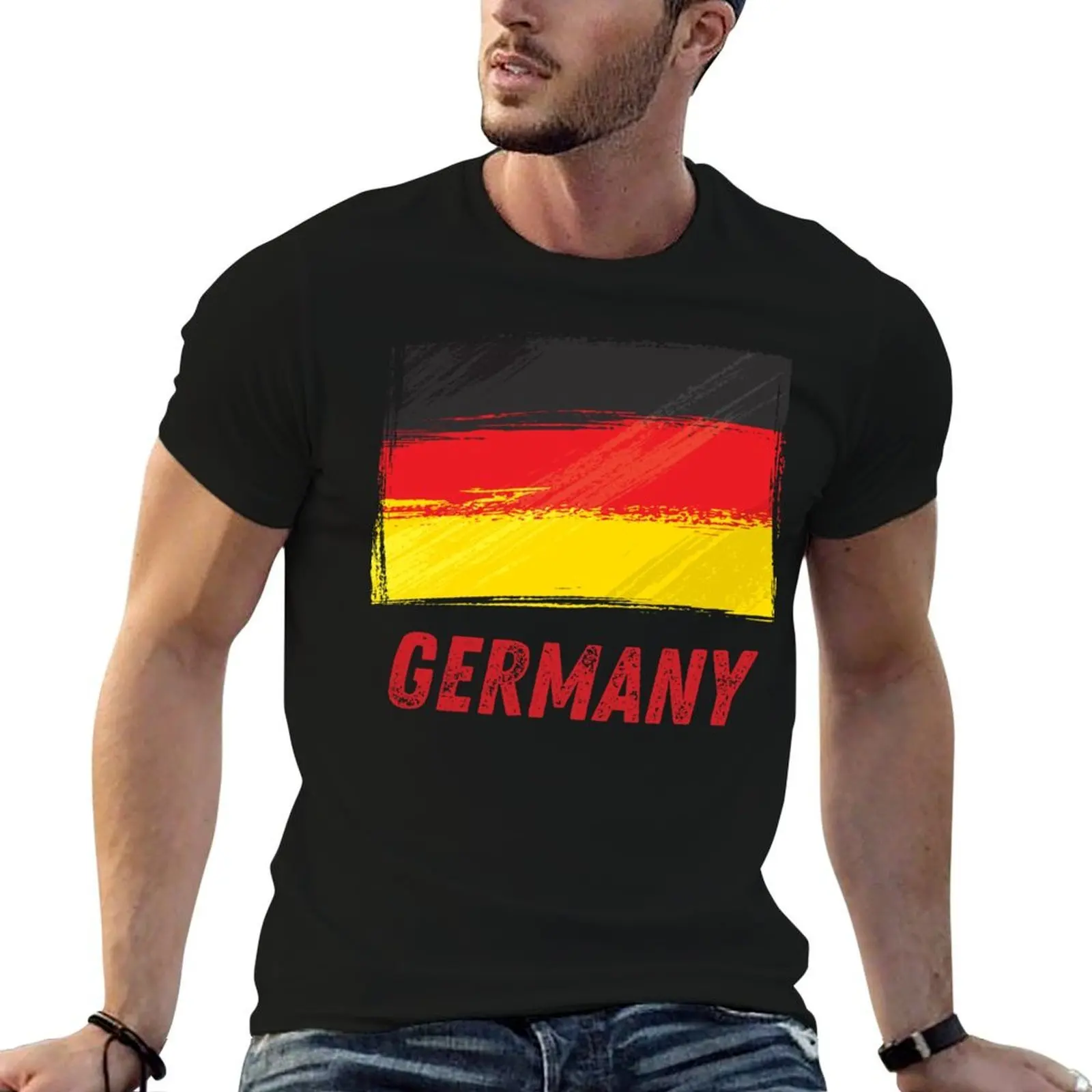 

German Distressed Flag T-Shirt mens graphic t shirts black cotton t-shirt plain for man package T-Shirt