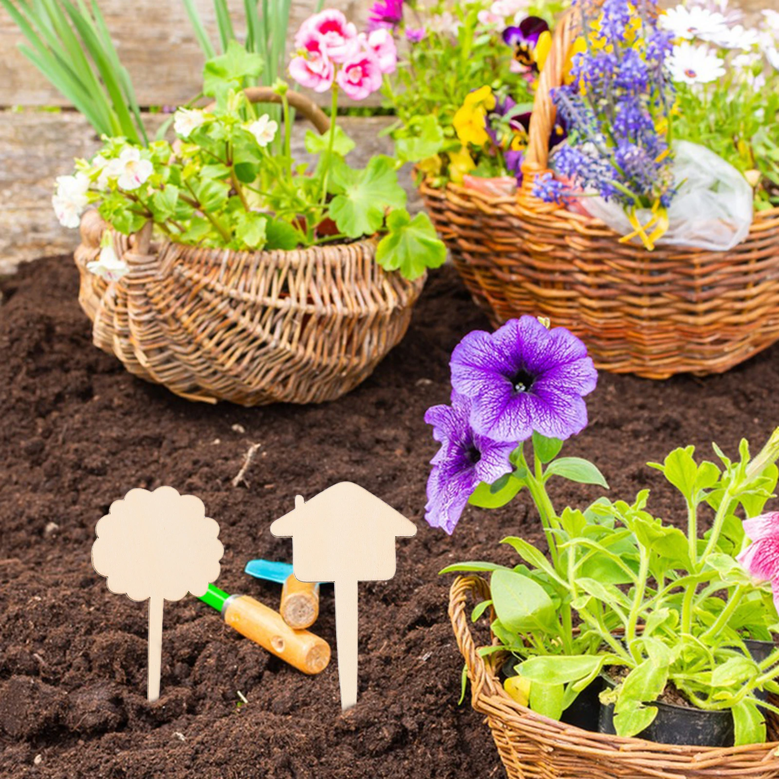 

50pcs Wooden Plant Labels: Garden Markers For Vegetables Herb Succulents Outdoor Reusable Name Tags Yard Stakes Diy Decoration