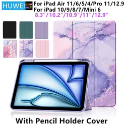 Case For iPad Pro 11 inch 2024 5th 10.9 10th 10.2 9th 8th 7th Air 11 5 4 6th Mini 6 Pro 11 12.9 Stand Cover Pencil Holder Funda