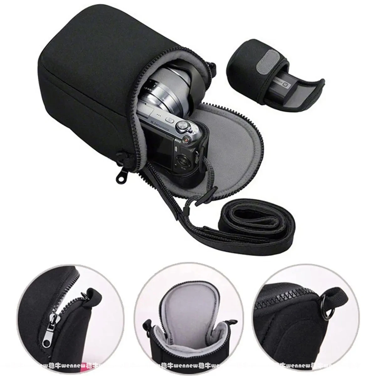 Neoprene Camera Case Bag Cover Casing for Sony ZV-E10 II ZVE10 A6700 A6400 A6300 A6000 A5100 A5000 NEX-6 NEX-7 16-50mm Lens RX1