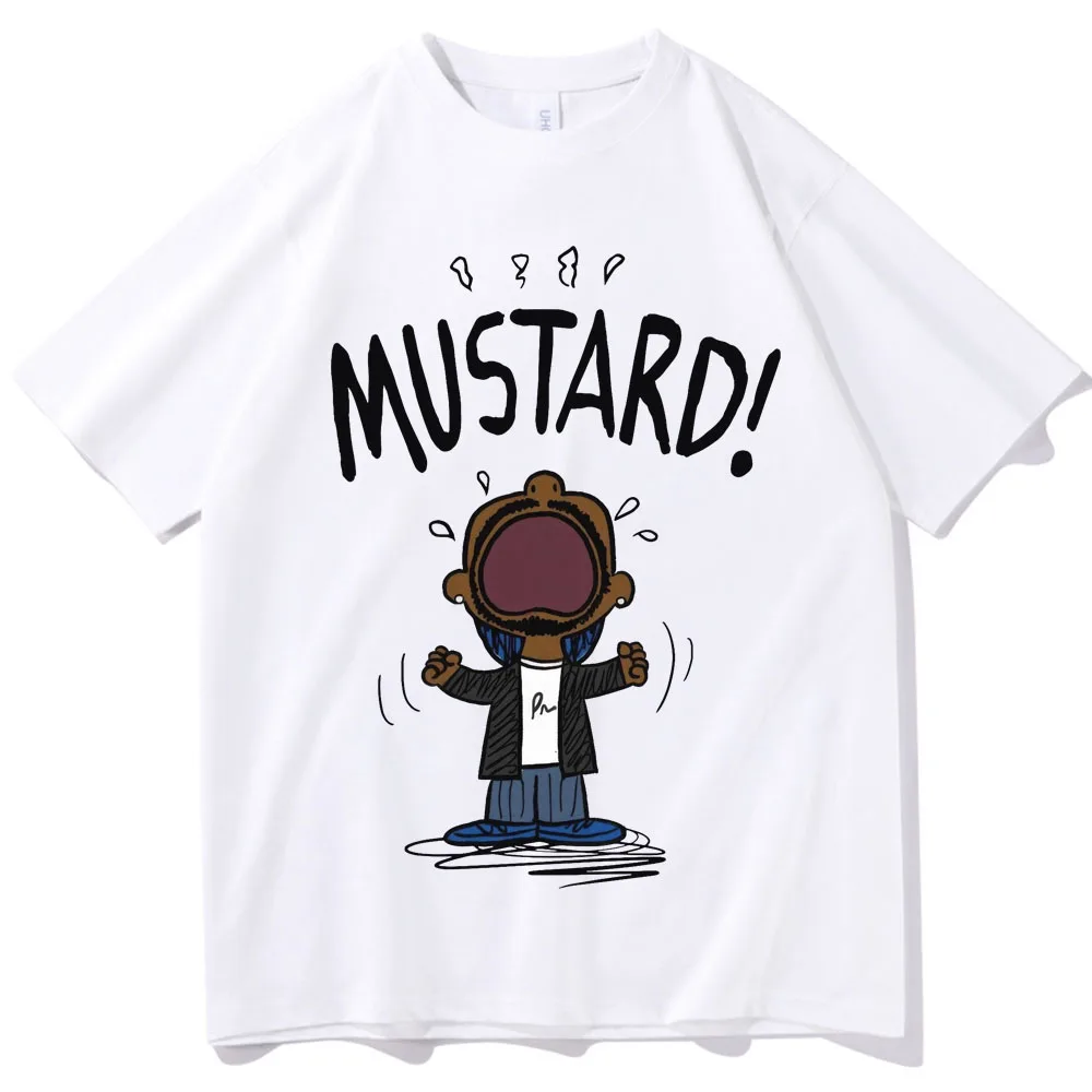 Kendrick Lamar MUSTARD T-Shirts Unisex Harajuku O-Neck Short Sleeve Popular Music Shirts Fans Gift